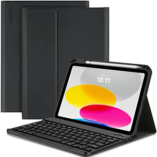 EasyAcc German QWERTZ Keyboard Case Compatible with iPad 10 Generation 10.9 Inch 2022 A2757/A2777