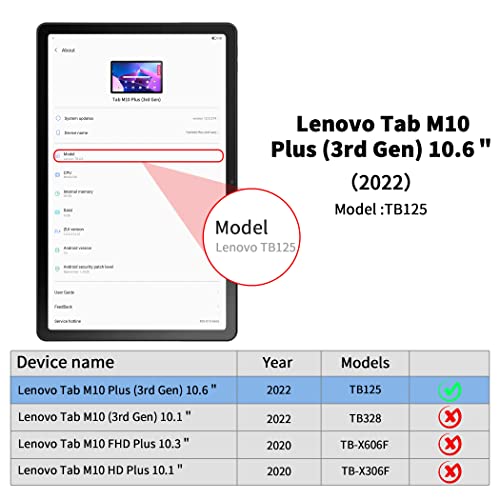 EasyAcc Case for 10.6 inch Lenovo Tab M10 Plus 3rd Gen 2022 with protective film