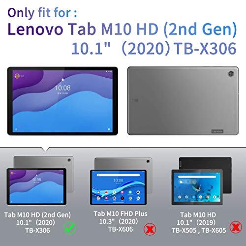 Case Compatible with Lenovo Tab M10 HD 2nd Gen 10.1 TB-X306X/TB-X306F with Screen Protector