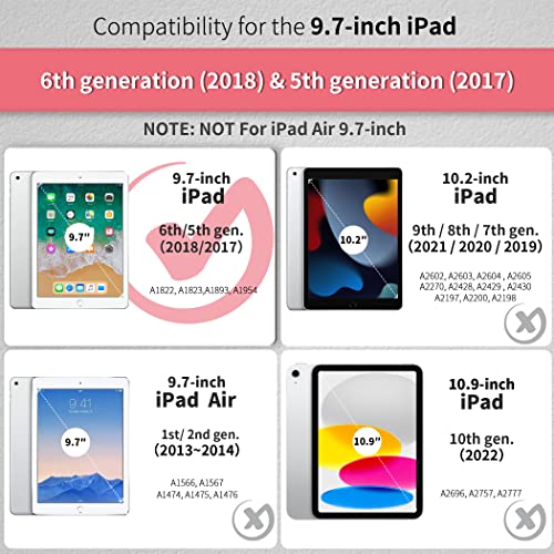 EasyAcc Case Compatible with iPad 9.7 2018/ iPad 6 Generation/iPad 2017/ iPad 5 Generation