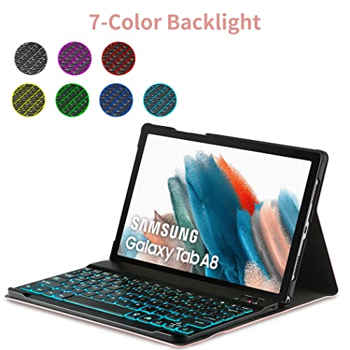 Bluetooth Keyboard Case Compatible with Samsung Galaxy Tab A8 10.5 2021 (SM-X205N/X200N) with Protective Film