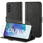 Case for Samsung Galaxy S21 FE with 2 pieces of tempered glass protective film